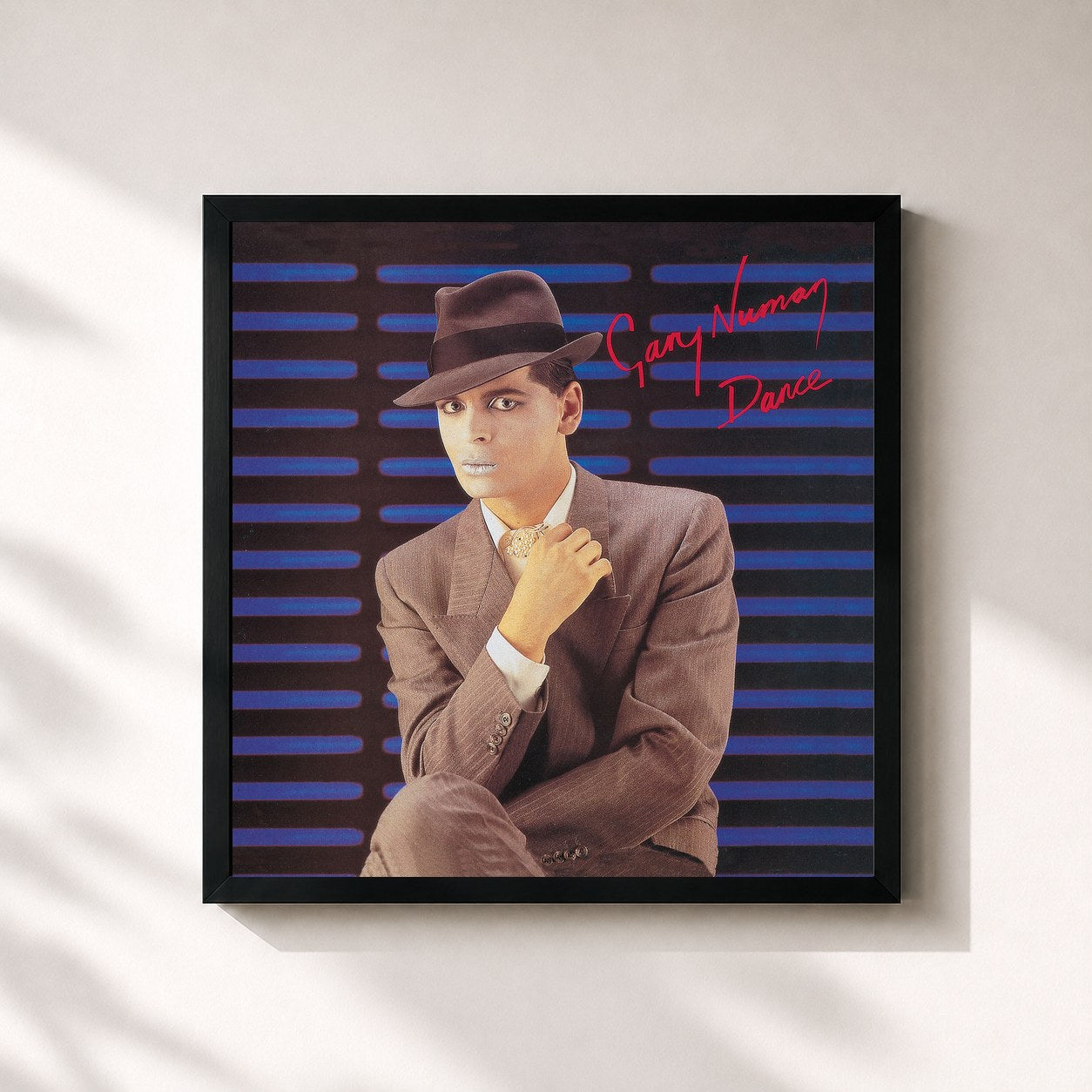 #noir Tableau carré de l'album Dance de Gary Numan, cadre noir 32x32 cm