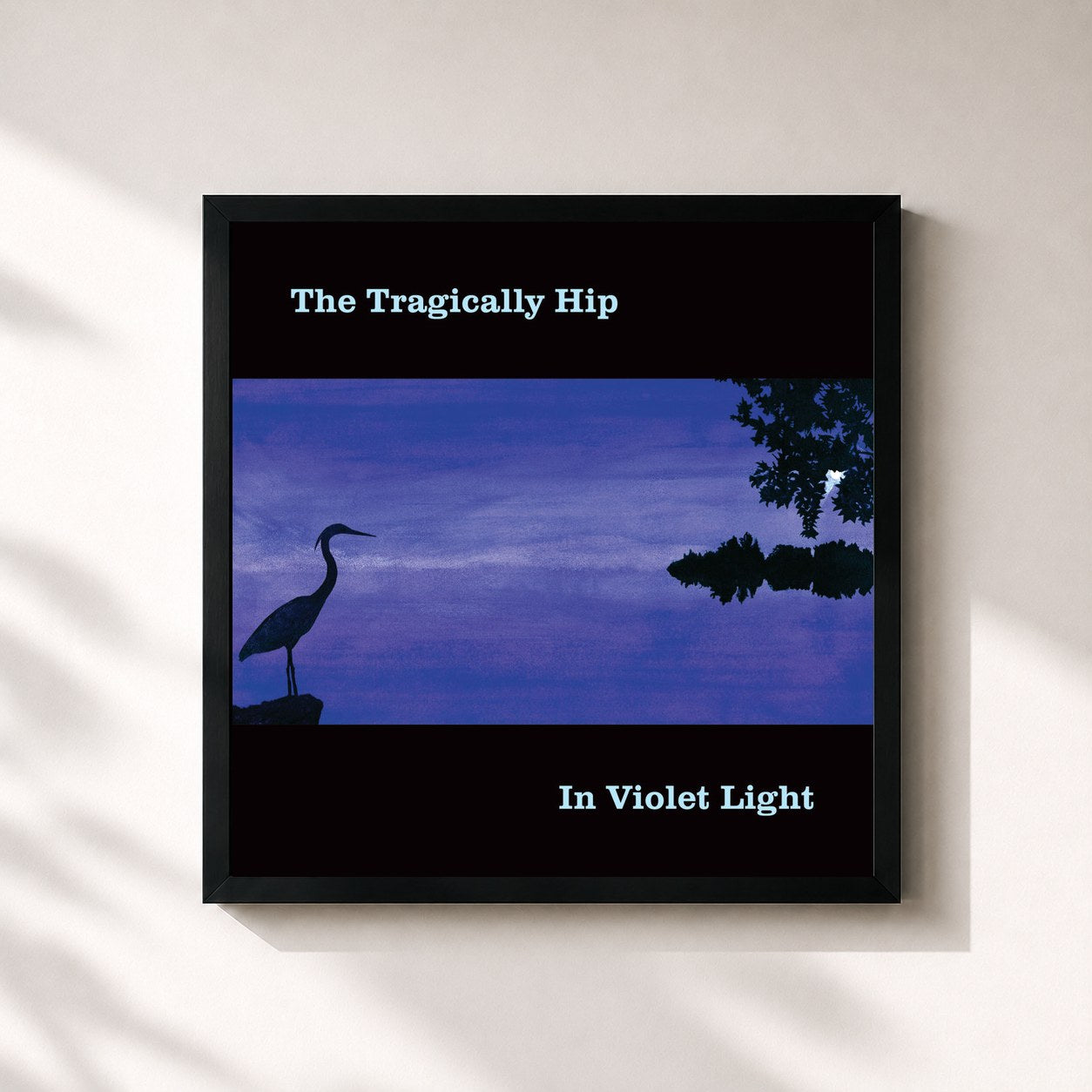 #noir Tableau carré de l'album In Violet Light de The Tragically Hip, cadre noir 32x32 cm