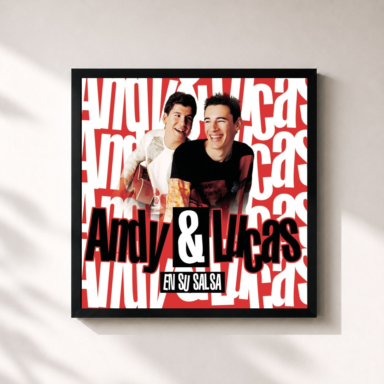#noir Tableau carré de l'album Andy & Lucas (En Su Salsa) de Andy & Lucas, cadre noir 32x32 cm