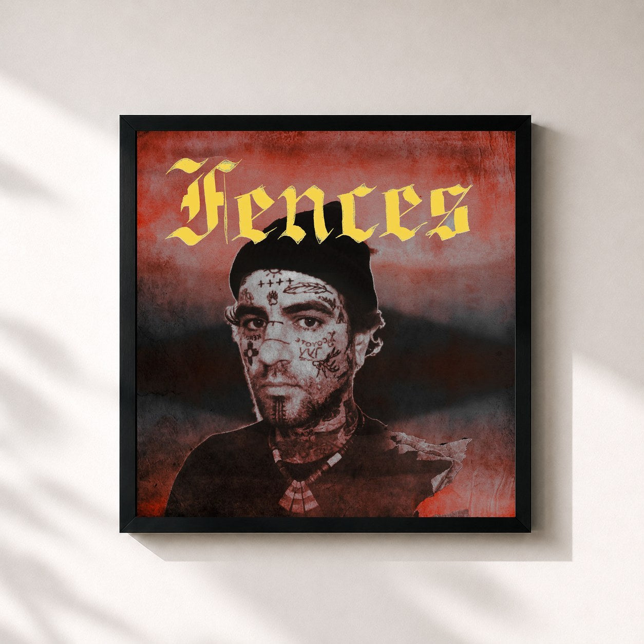 #noir Tableau carré de l'album Failure Sculptures (Deluxe) de Fences, cadre noir 32x32 cm