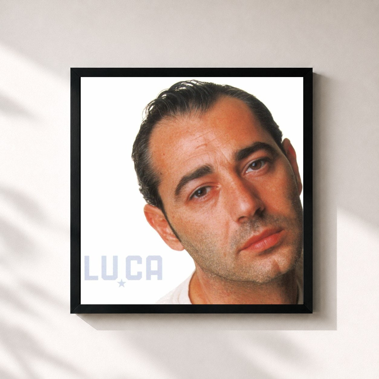 #noir Tableau carré de l'album Luca de Luca Carboni, cadre noir 32x32 cm