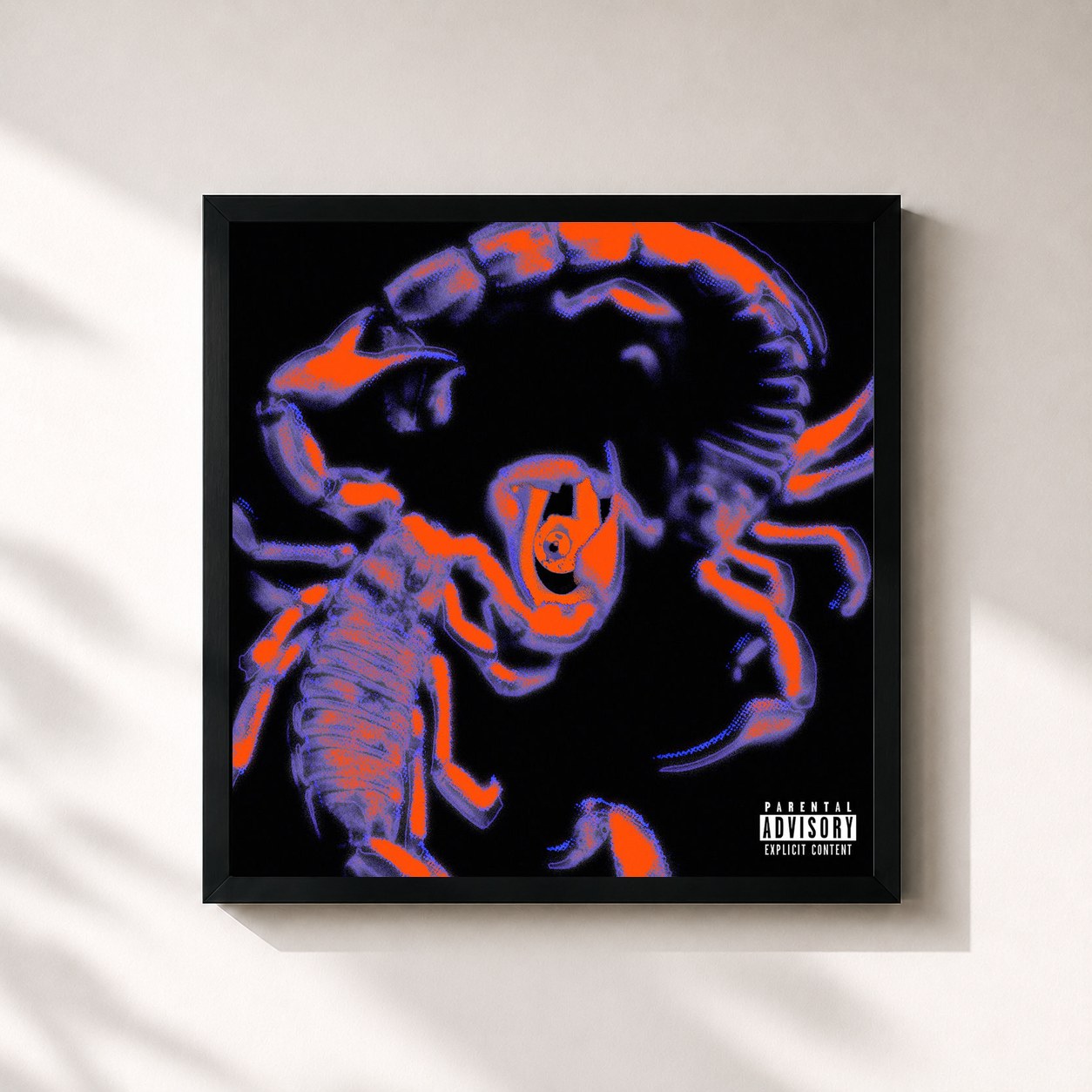 #noir Tableau carré de l'album SOLD de Jamule, cadre noir 32x32 cm