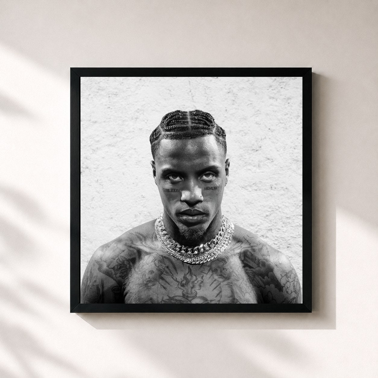 #noir Tableau carré de l'album A Cara do Enquadro de Kayblack, cadre noir 32x32 cm