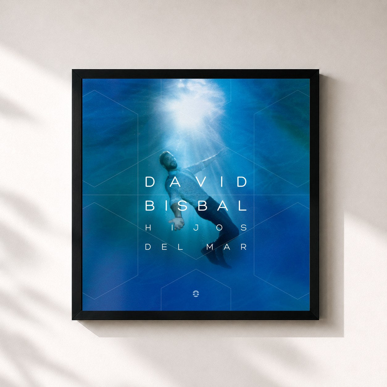 #noir Tableau carré de l'album Hijos Del Mar de David Bisbal, cadre noir 32x32 cm