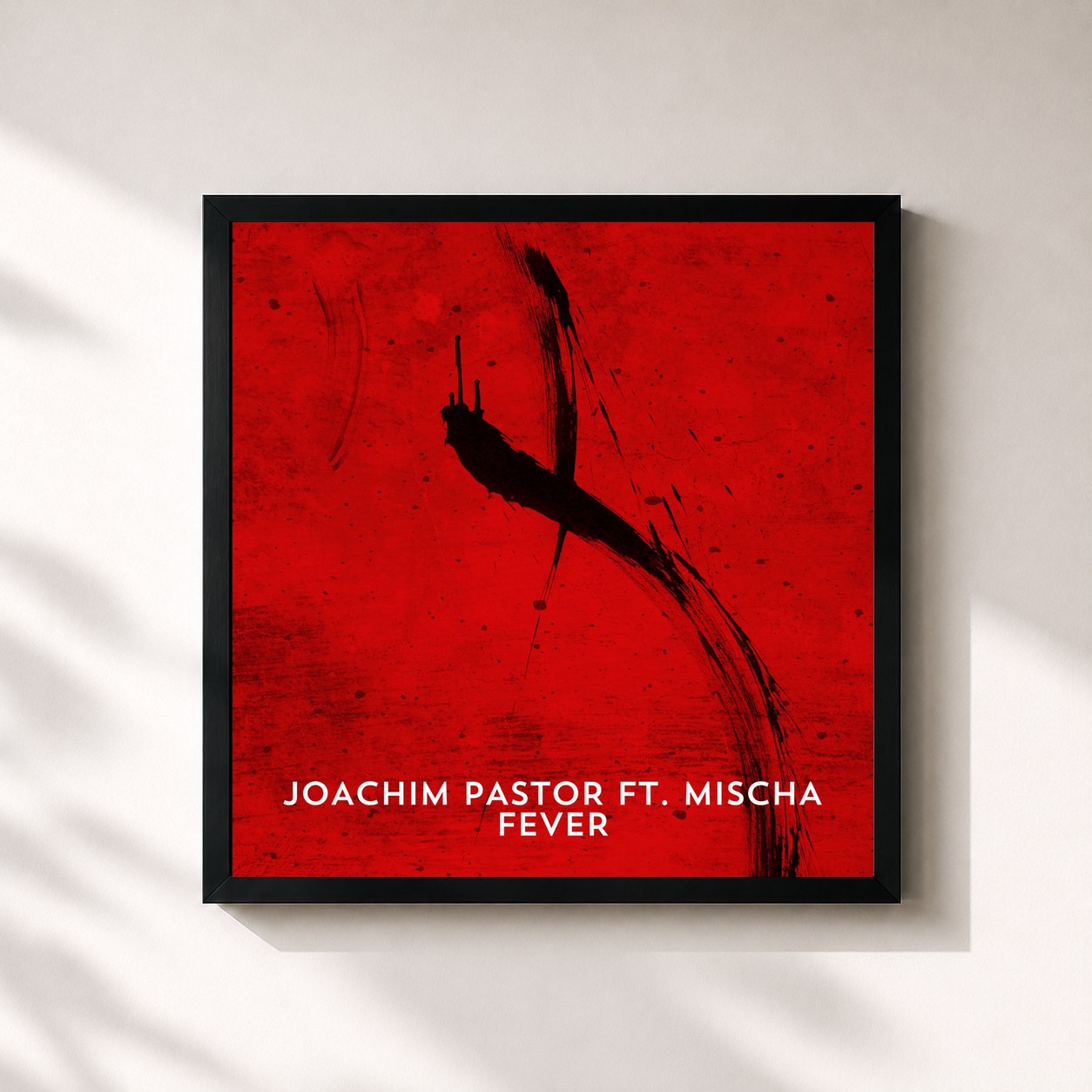 #noir Tableau carré de l'album Fever de Joachim Pastor, cadre noir 32x32 cm