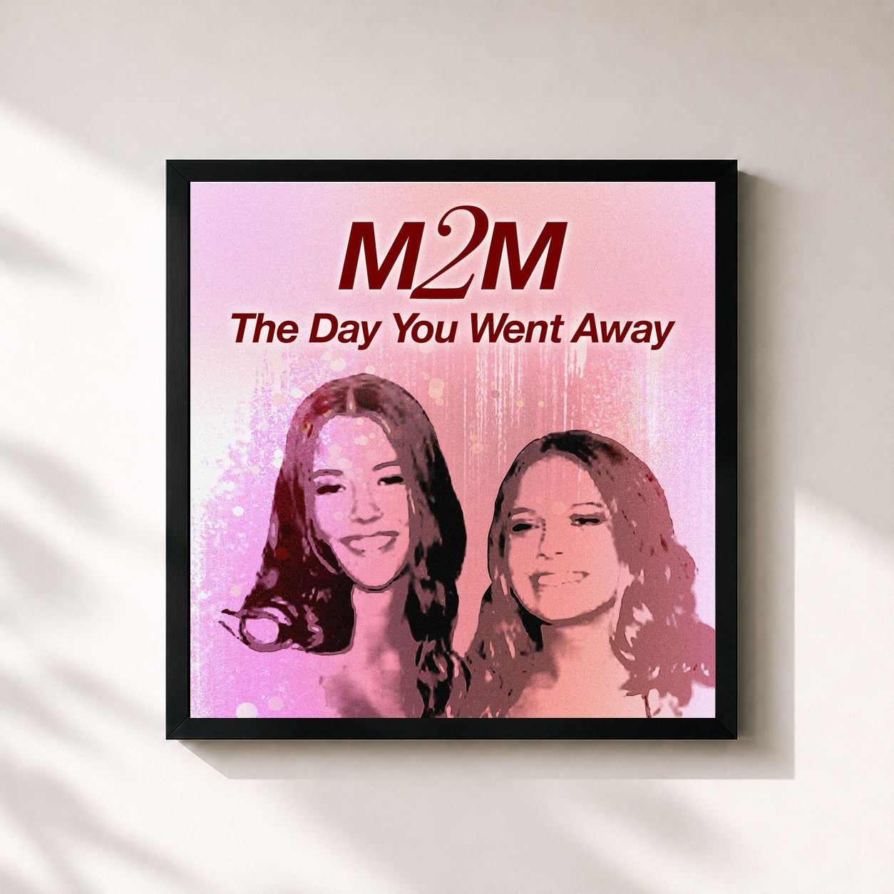 #noir Tableau carré de l'album The Day You Went Away de M2M, cadre noir 32x32 cm