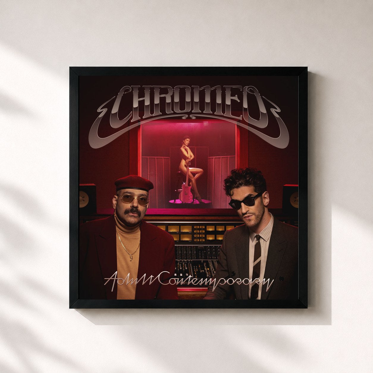 #noir Tableau carré de l'album Adult Contemporary de Chromeo, cadre noir 32x32 cm
