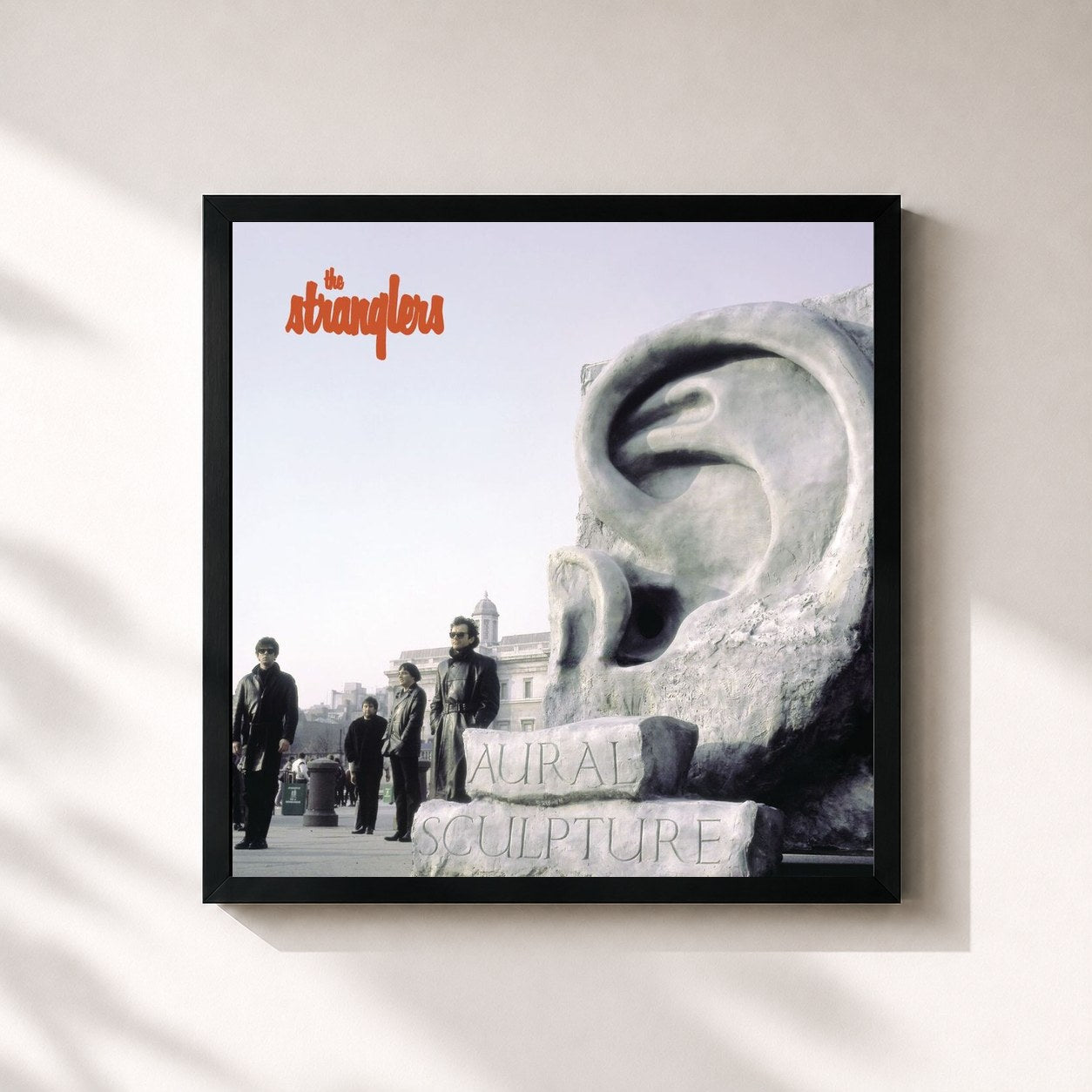 #noir Tableau carré de l'album Aural Sculpture de The Stranglers, cadre noir 32x32 cm