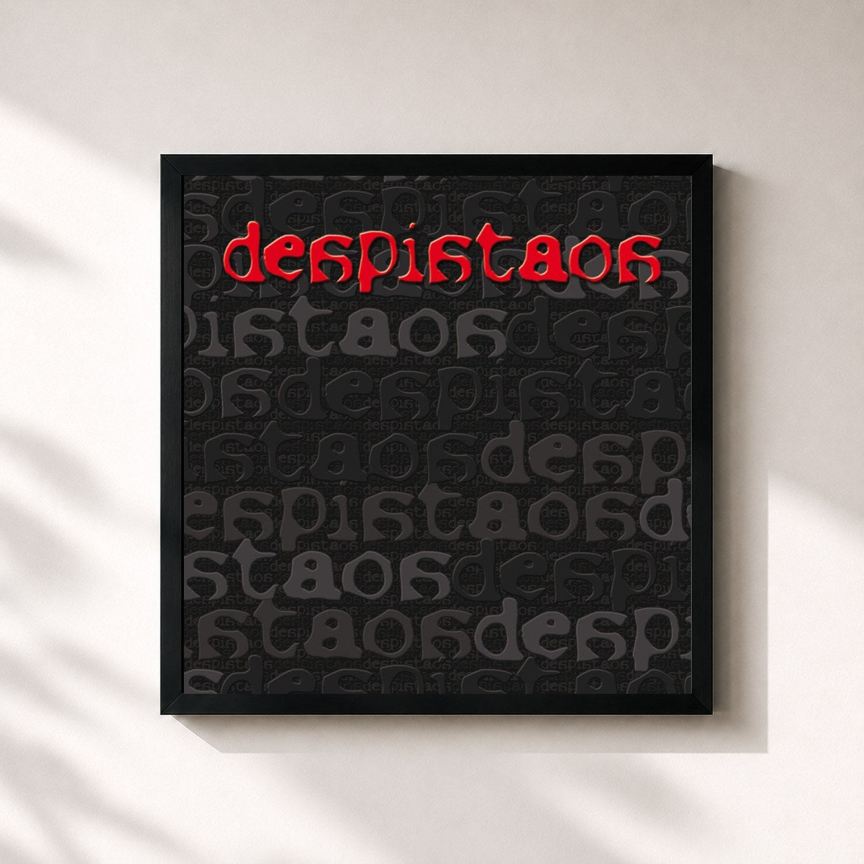 #noir Tableau carré de l'album Despistaos de Despistaos, cadre noir 32x32 cm