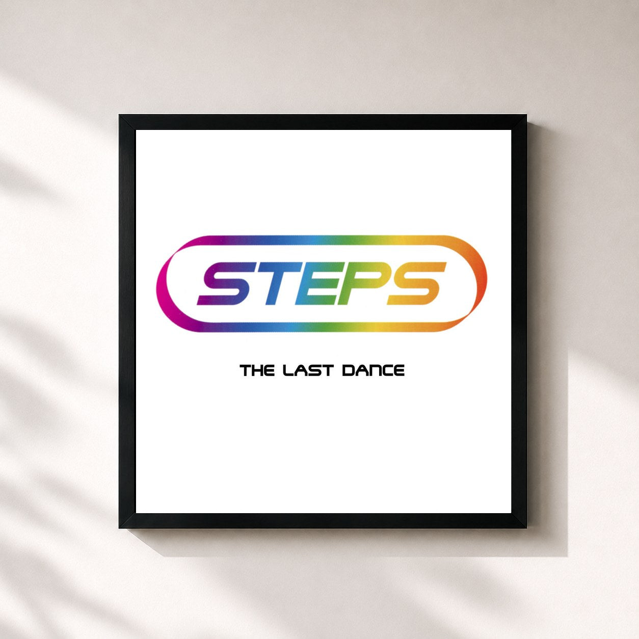 #noir Tableau carré de l'album The Last Dance de Steps, cadre noir 32x32 cm