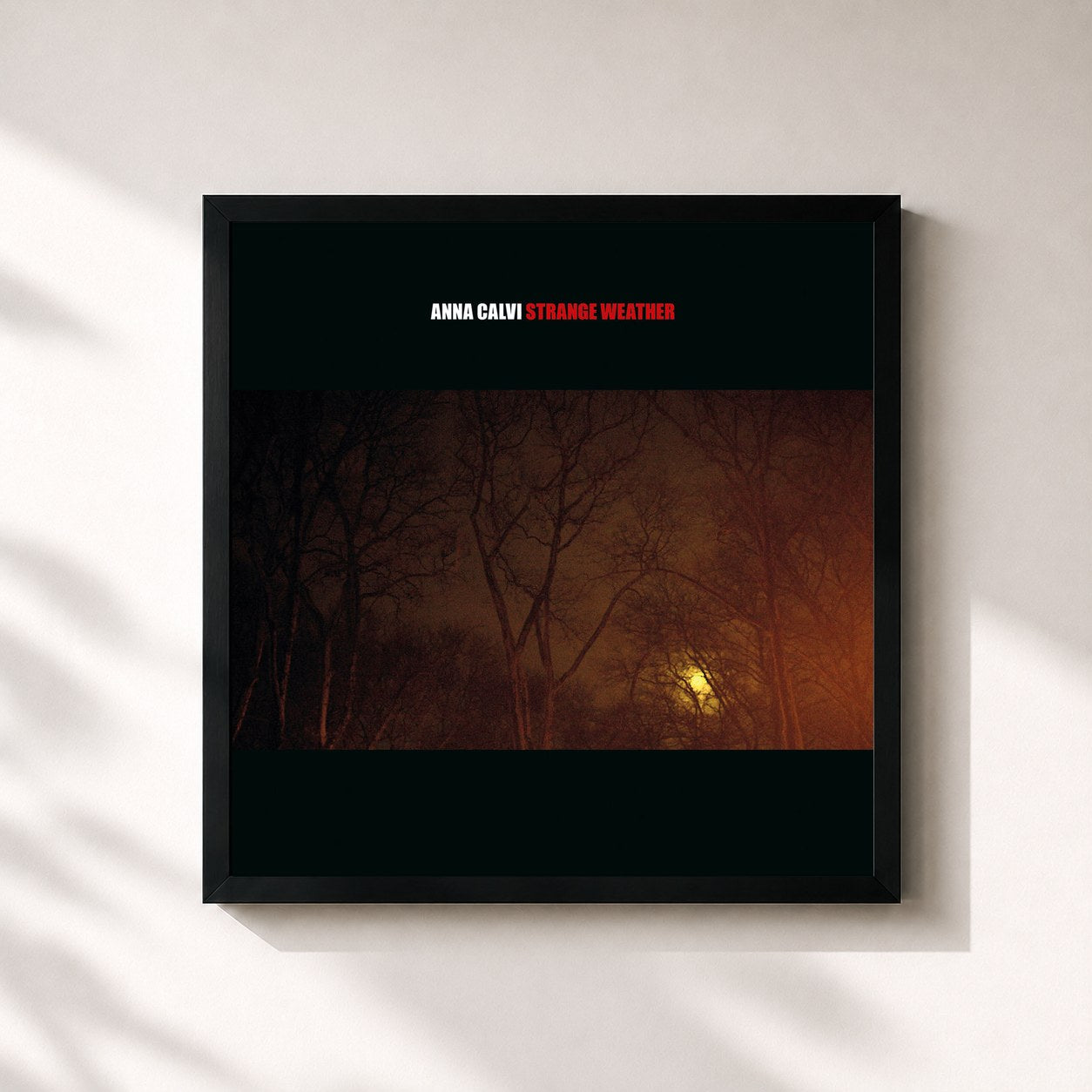 #noir Tableau carré de l'album Strange Weather de Anna Calvi, cadre noir 32x32 cm