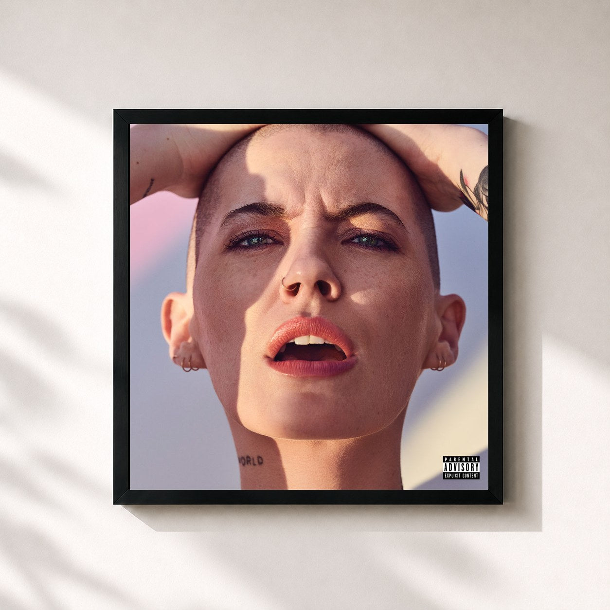#noir Tableau carré de l'album CHAMPION de Bishop Briggs, cadre noir 32x32 cm