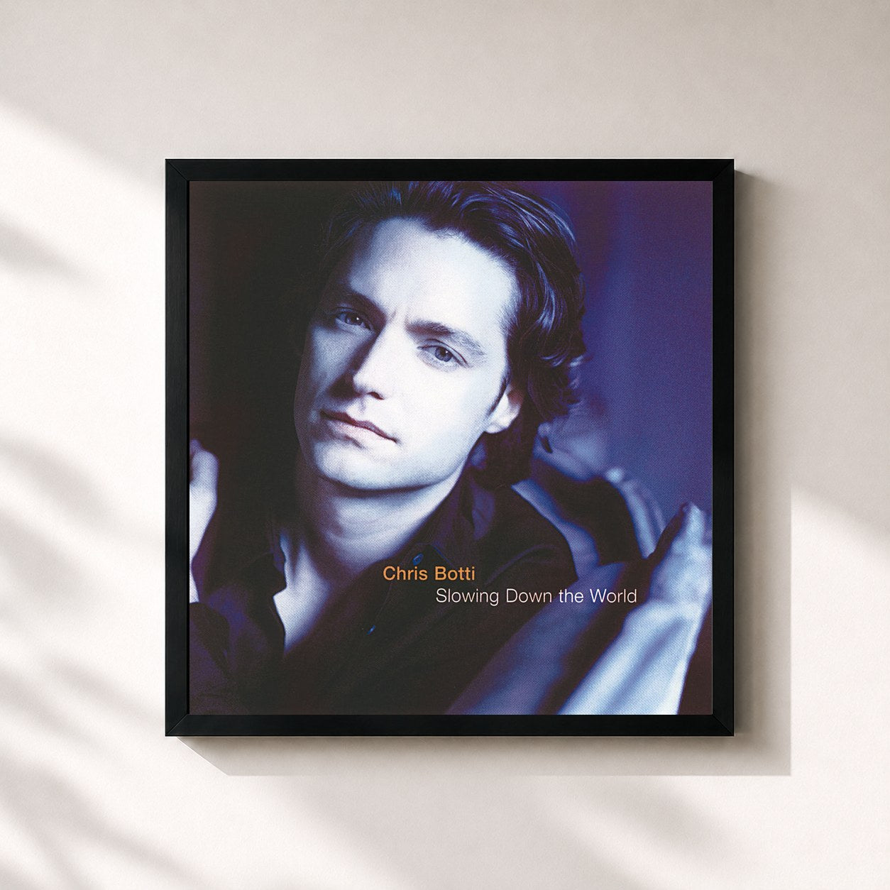 #noir Tableau carré de l'album Slowing Down The World de Chris Botti, cadre noir 32x32 cm