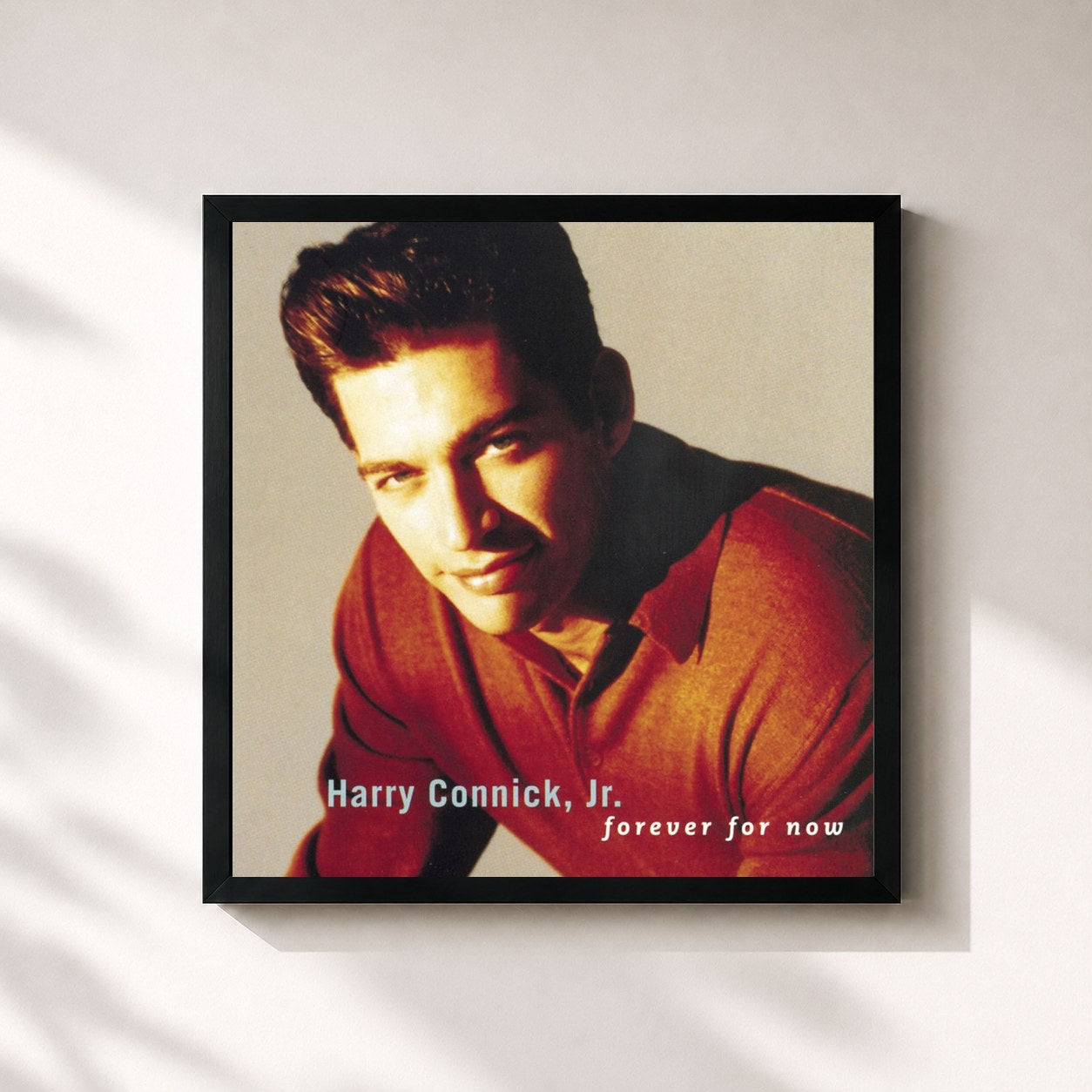 #noir Tableau carré de l'album FOREVER FOR NOW de Harry Connick Jr., cadre noir 32x32 cm