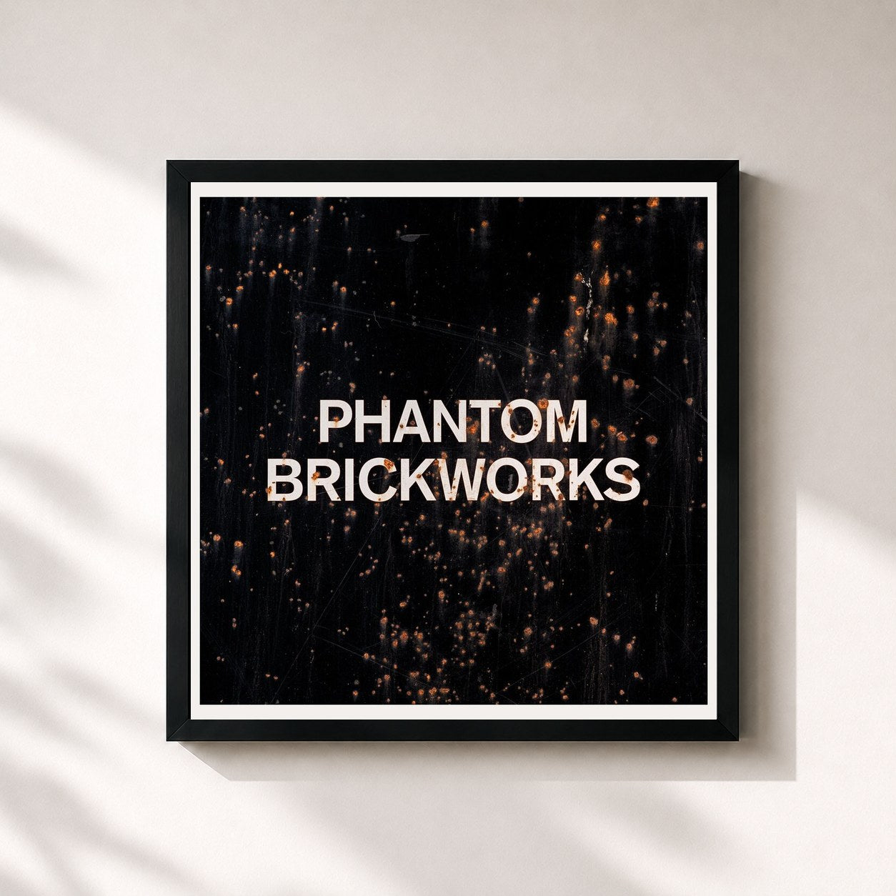 #noir Tableau carré de l'album PHANTOM BRICKWORKS (LP II) de Bibio, cadre noir 32x32 cm
