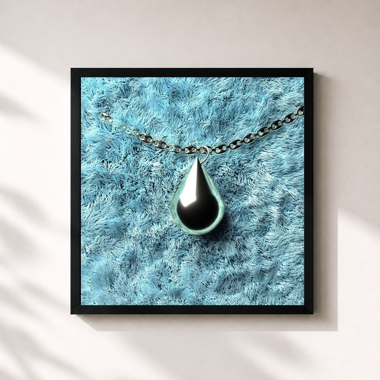 #noir Tableau carré de l'album tropfenemoji de reezy, cadre noir 32x32 cm