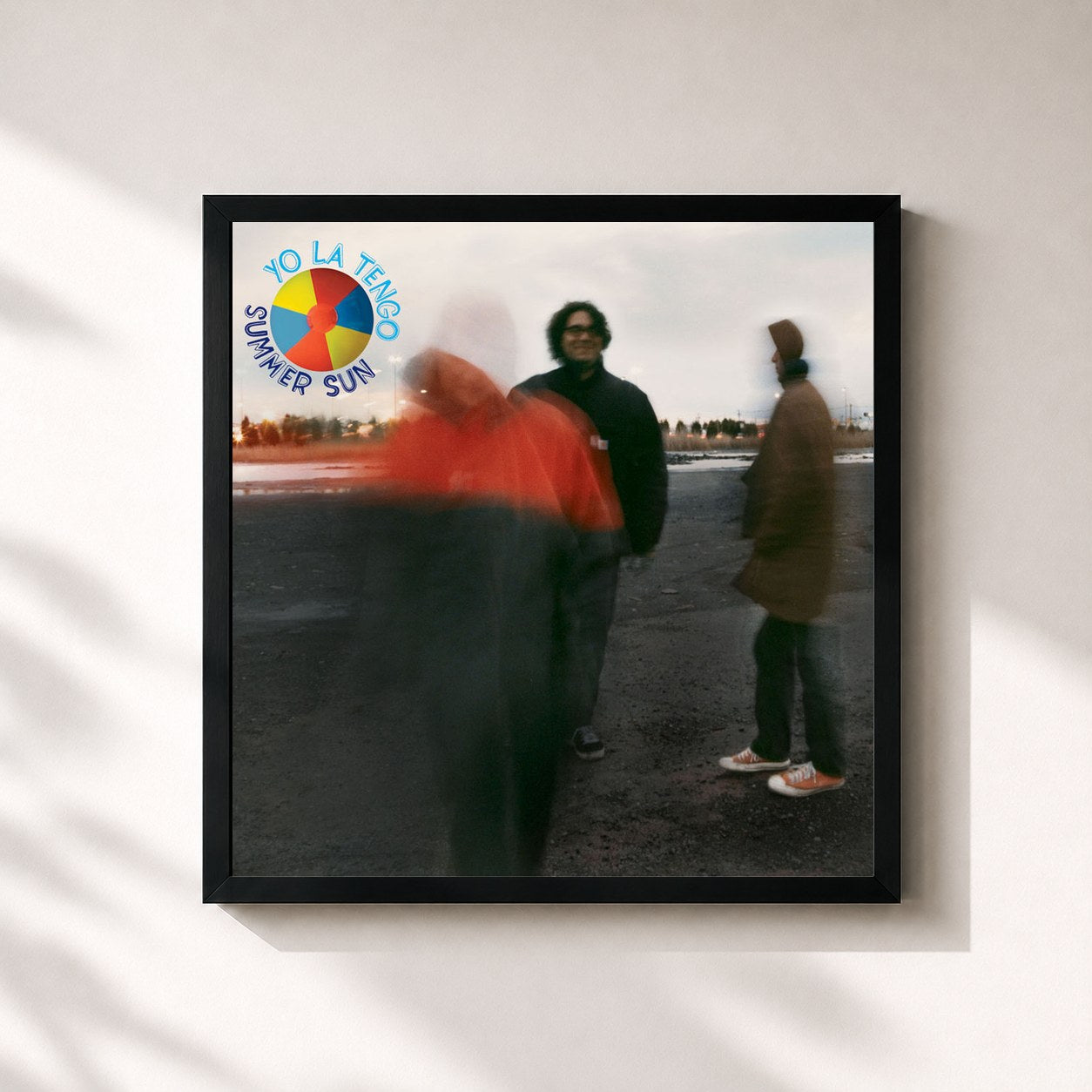#noir Tableau carré de l'album Summer Sun de Yo La Tengo, cadre noir 32x32 cm