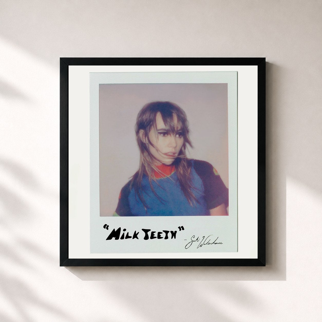 #noir Tableau carré de l'album Milk Teeth de Suki Waterhouse, cadre noir 32x32 cm