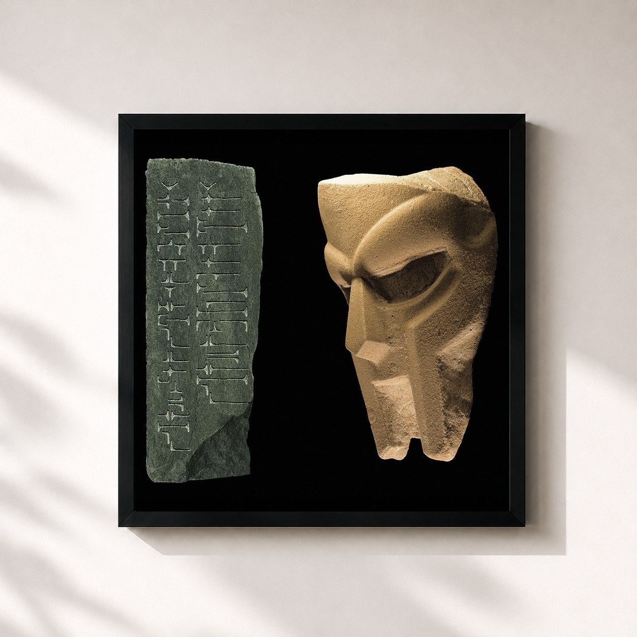 #noir Tableau carré de l'album BORN LIKE THIS (Redux) de MF DOOM, cadre noir 32x32 cm
