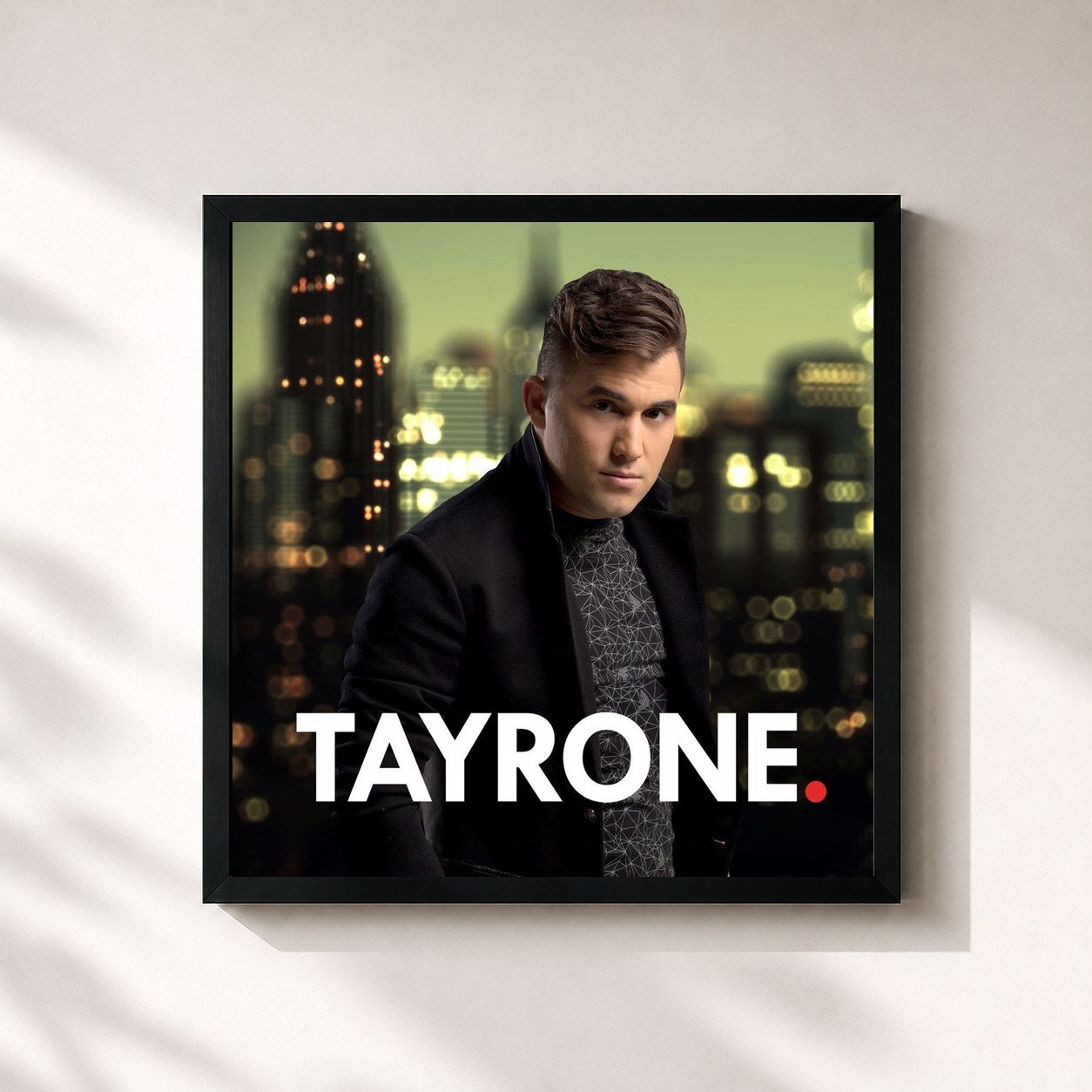 #noir Tableau carré de l'album Dez Dias de Tayrone, cadre noir 32x32 cm
