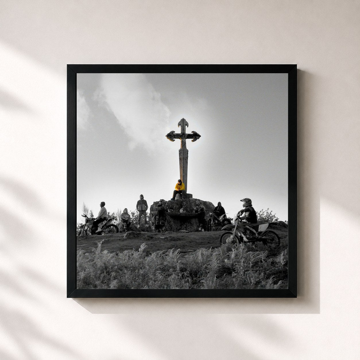 #noir Tableau carré de l'album LACOSTA II de Hard GZ, cadre noir 32x32 cm