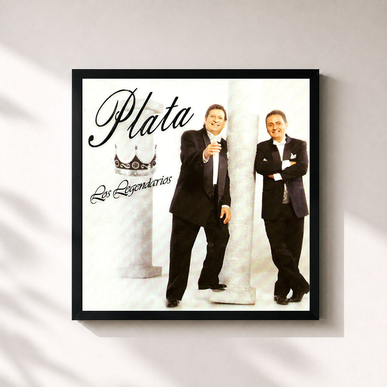#noir Tableau carré de l'album Plata de Los Legendarios, cadre noir 32x32 cm