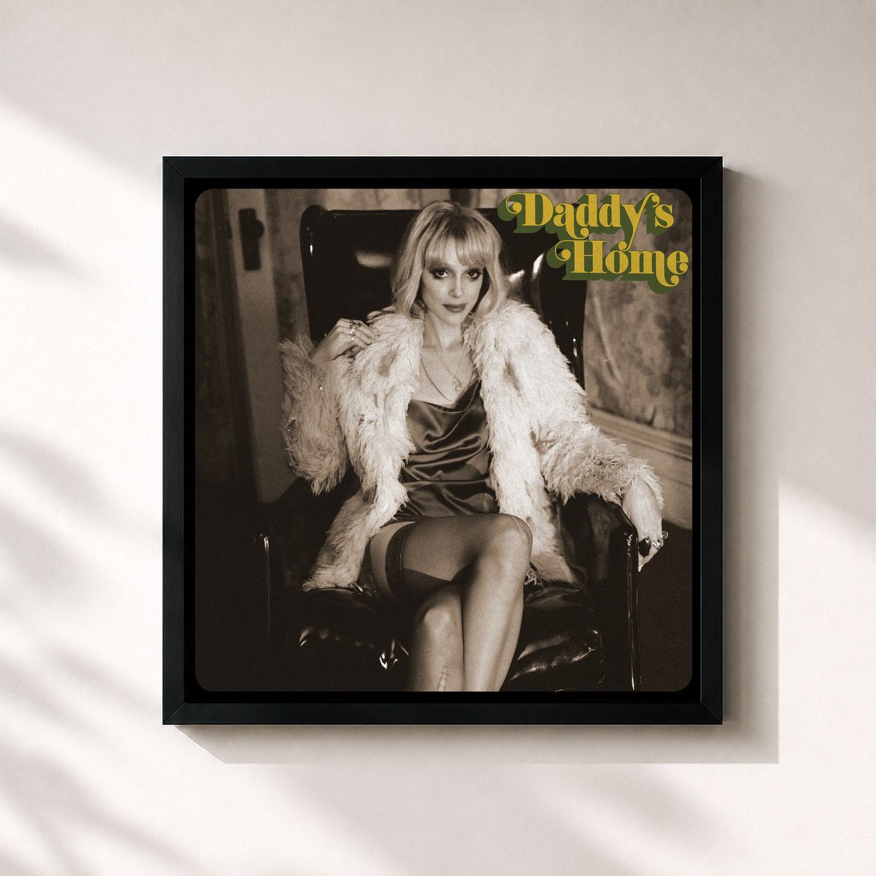 #noir Tableau carré de l'album Daddy's Home de St. Vincent, cadre noir 32x32 cm