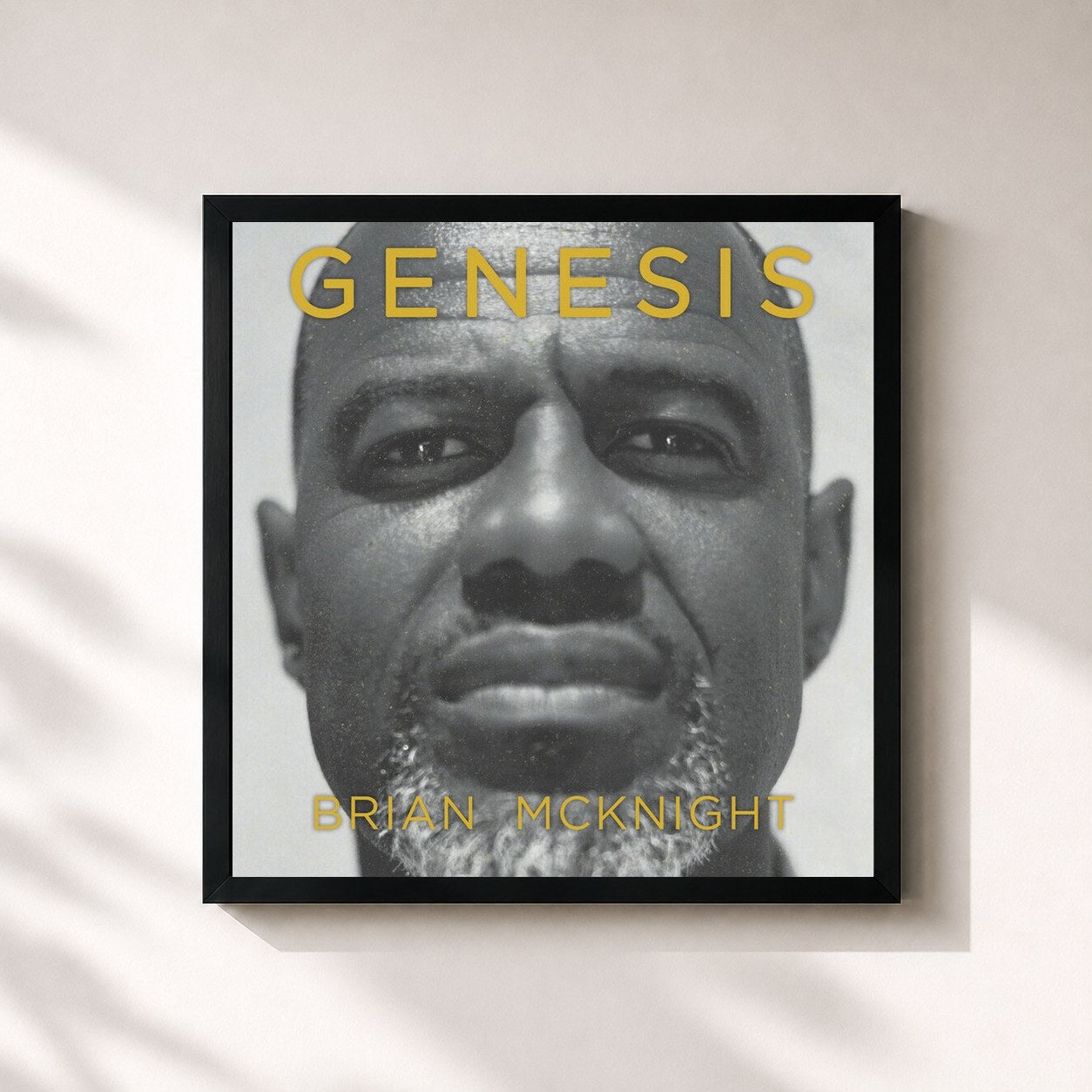 #noir Tableau carré de l'album Genesis de Brian McKnight, cadre noir 32x32 cm