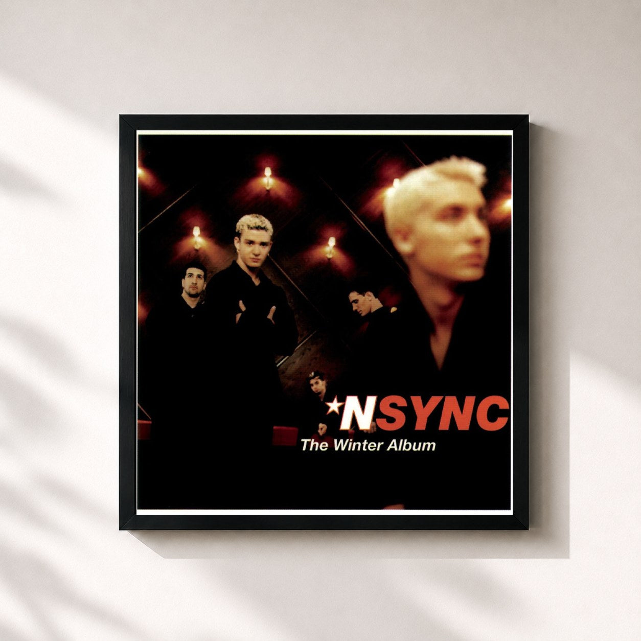 #noir Tableau carré de l'album The Winter Album de *NSYNC, cadre noir 32x32 cm