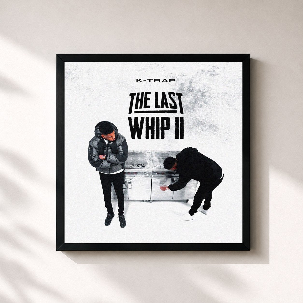 #noir Tableau carré de l'album The Last Whip II de K-Trap, cadre noir 32x32 cm