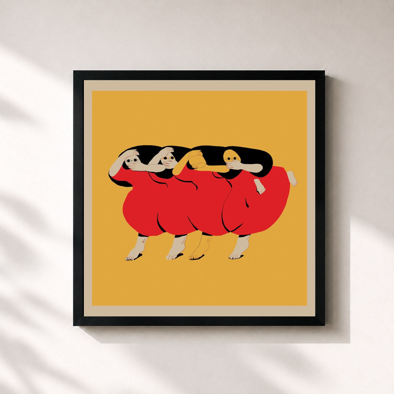#noir Tableau carré de l'album People Who Aren’t There Anymore de Future Islands, cadre noir 32x32 cm