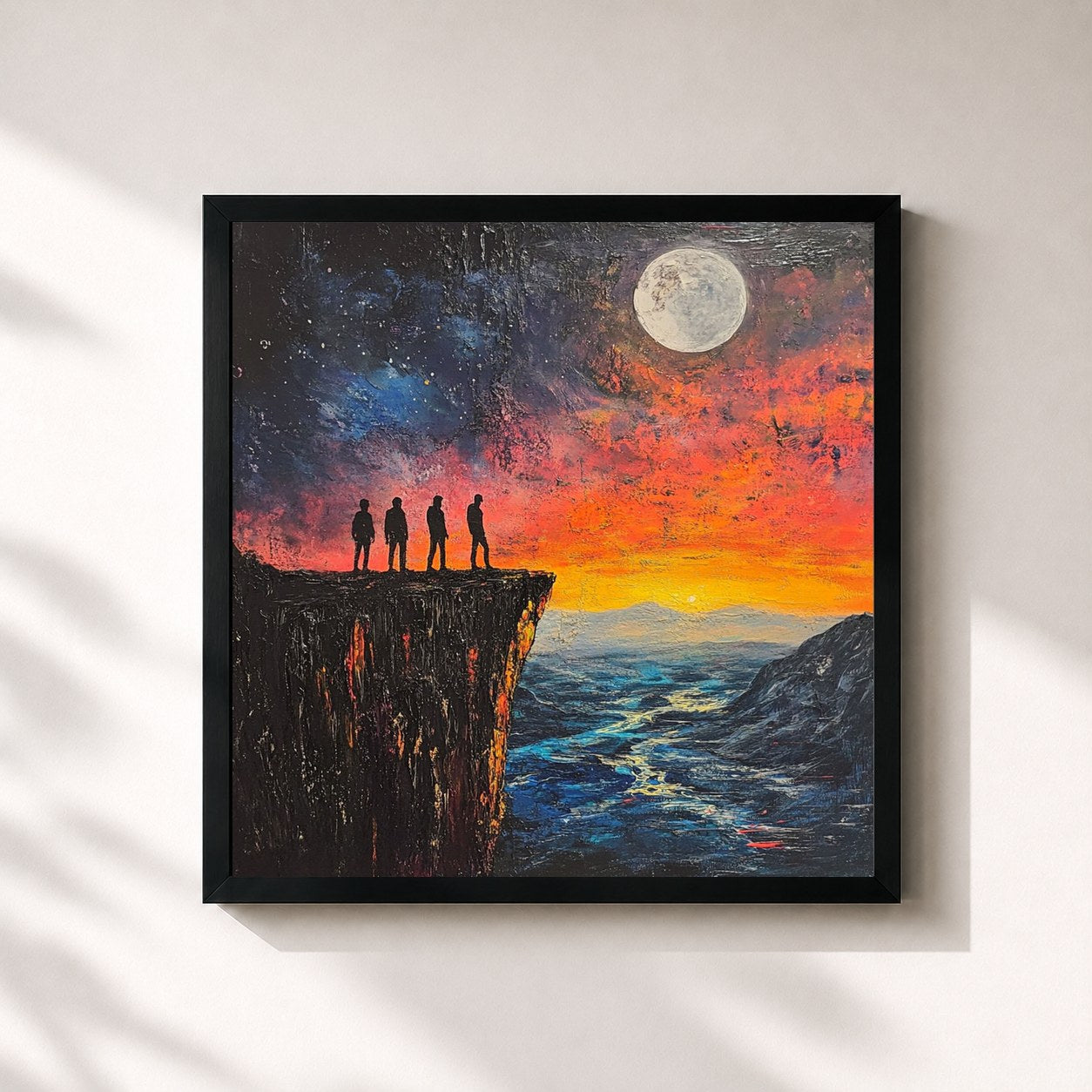 #noir Tableau carré de l'album lofi vibes for road trippin' de LÉON, cadre noir 32x32 cm