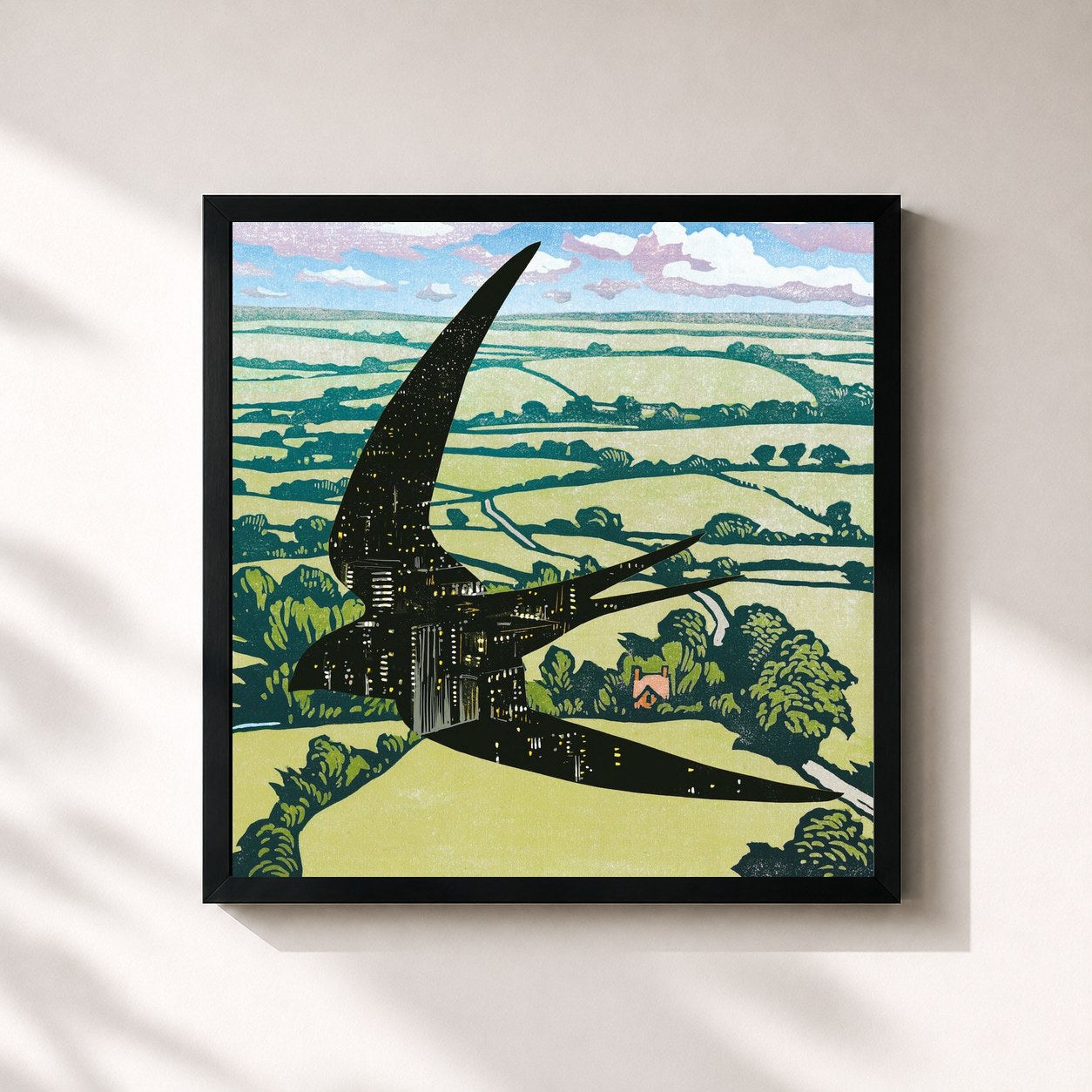 #noir Tableau carré de l'album Sleep On The Wing de Bibio, cadre noir 32x32 cm