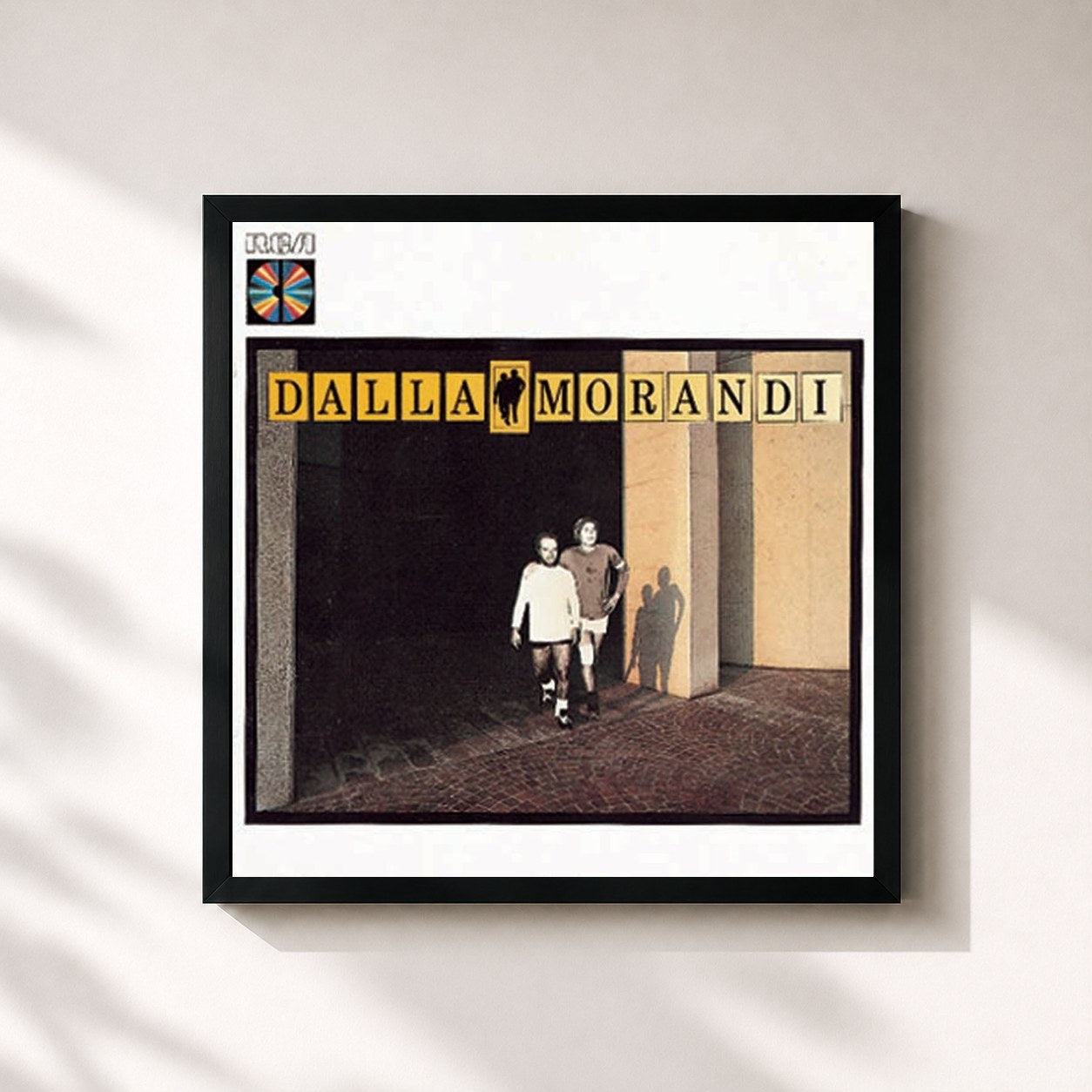 #noir Tableau carré de l'album Dalla/Morandi de Lucio Dalla, cadre noir 32x32 cm