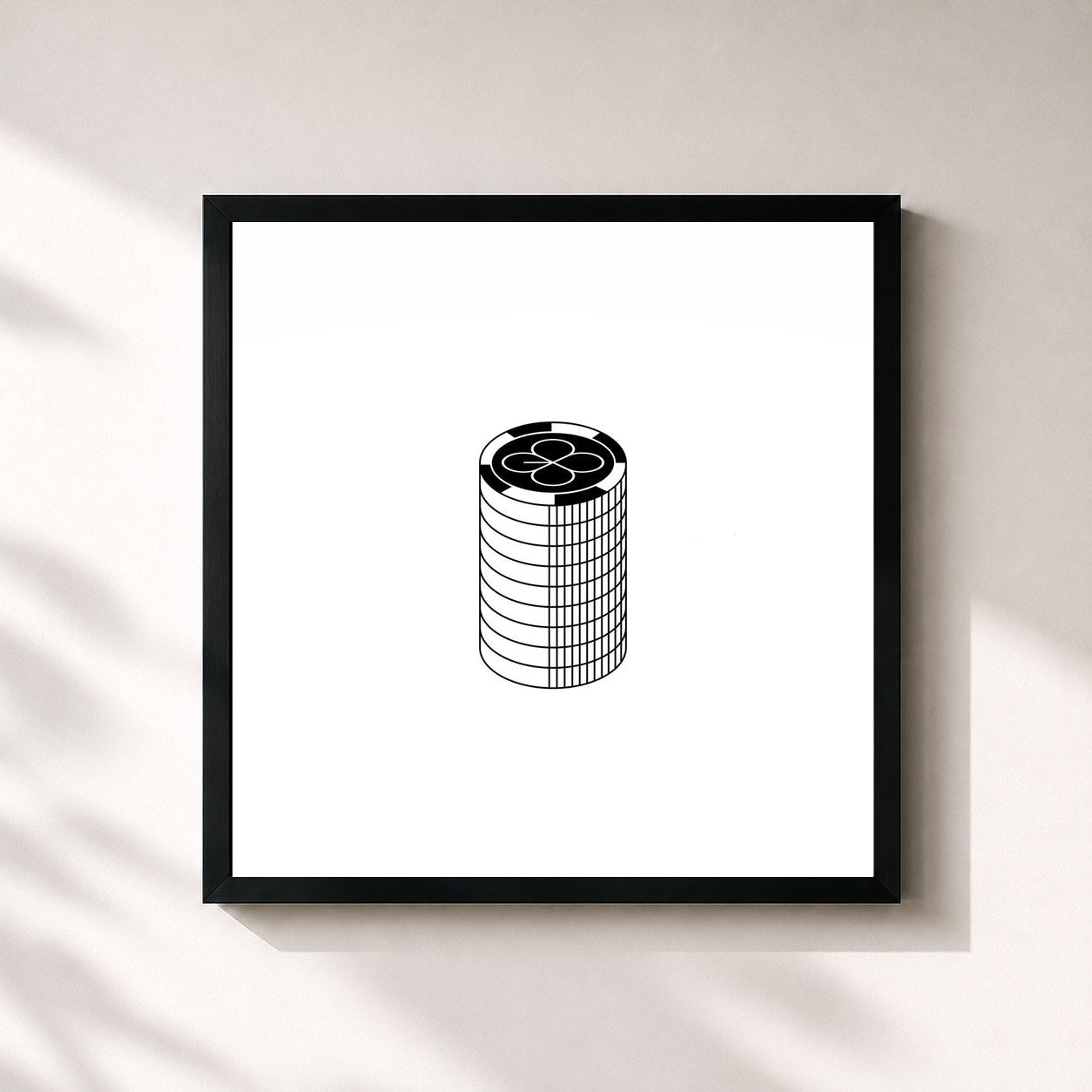 #noir Tableau carré de l'album LOTTO - The 3rd Album Repackage de EXO, cadre noir 32x32 cm