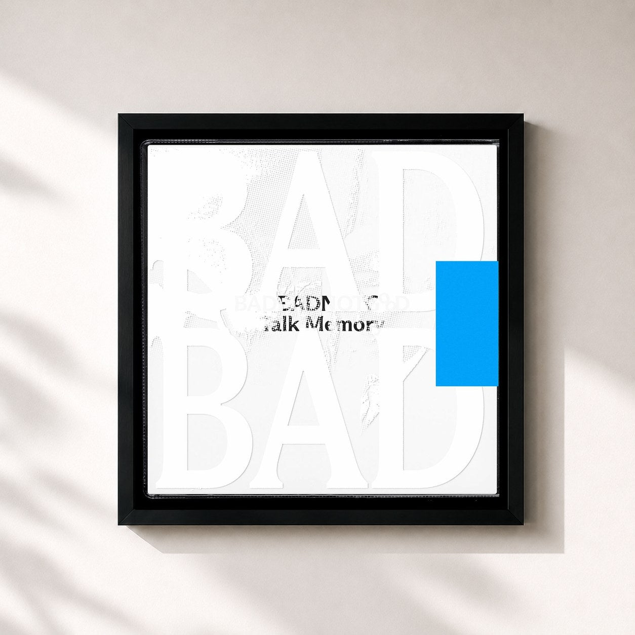#noir Tableau carré de l'album Talk Memory de Badbadnotgood, cadre noir 32x32 cm