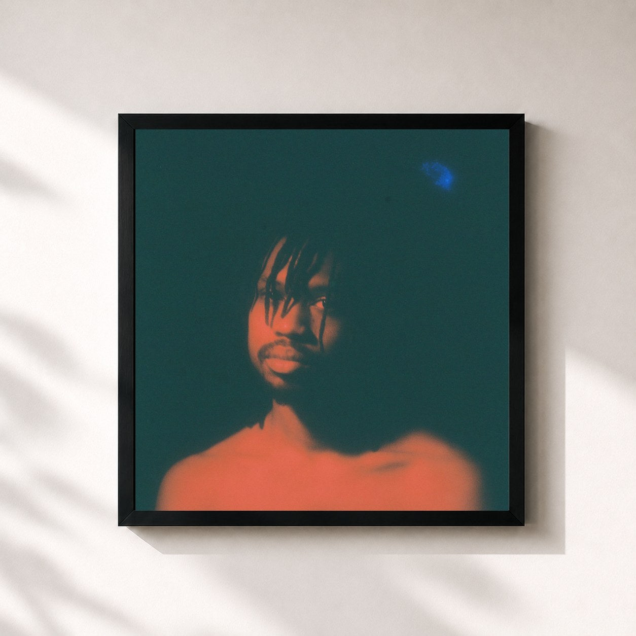 #noir Tableau carré de l'album Strawberry Moon de Raury, cadre noir 32x32 cm