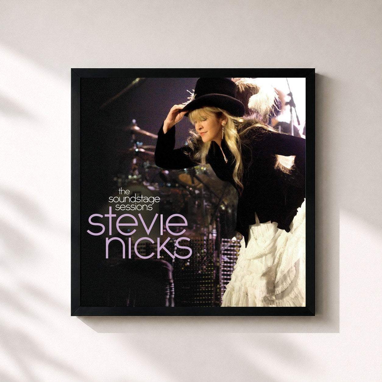 #noir Tableau carré de l'album The Soundstage Sessions (Amazon MP3) de Stevie Nicks, cadre noir 32x32 cm