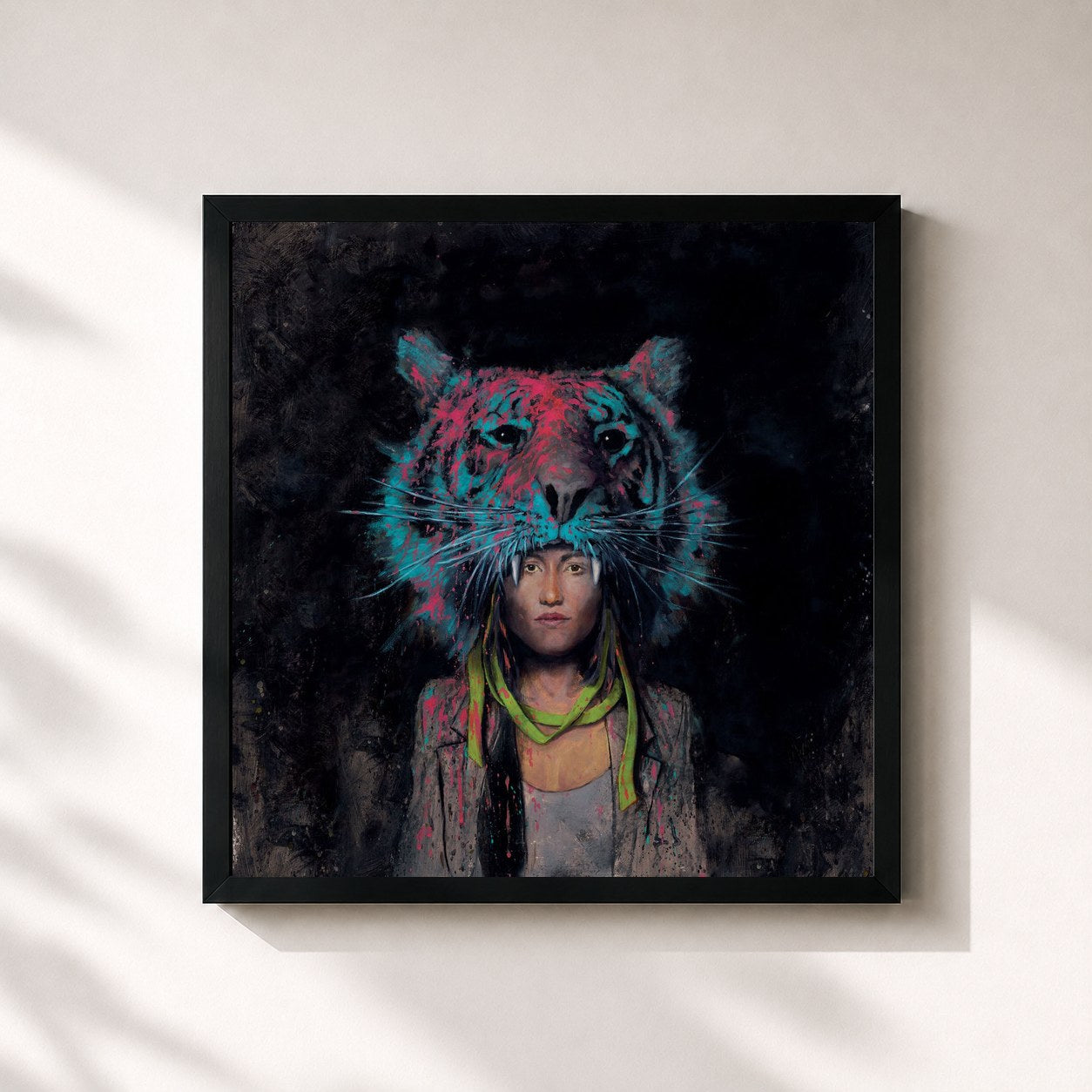 #noir Tableau carré de l'album Tiger Suit (Untamed Edition) de KT Tunstall, cadre noir 32x32 cm