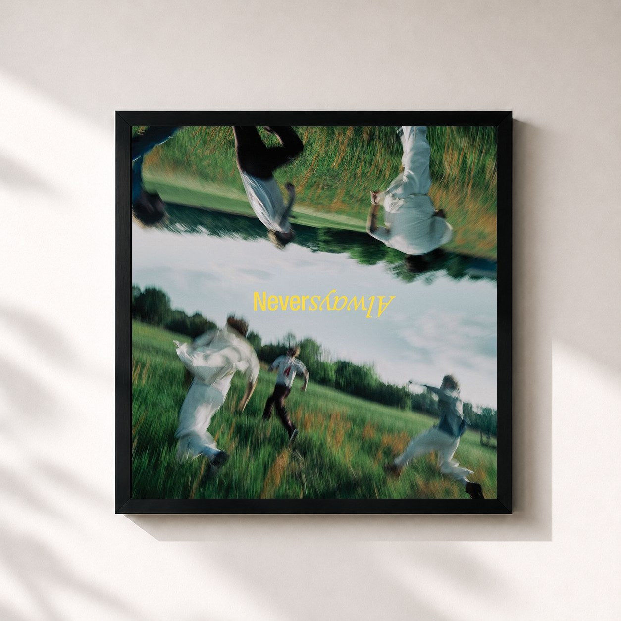 #noir Tableau carré de l'album NeverAlways (Vol. 1) de The Band CAMINO, cadre noir 32x32 cm