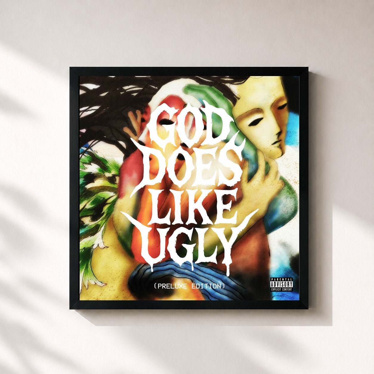 #noir Tableau carré de l'album God Does Like Ugly (Preluxe Edition) de JID, cadre noir 32x32 cm
