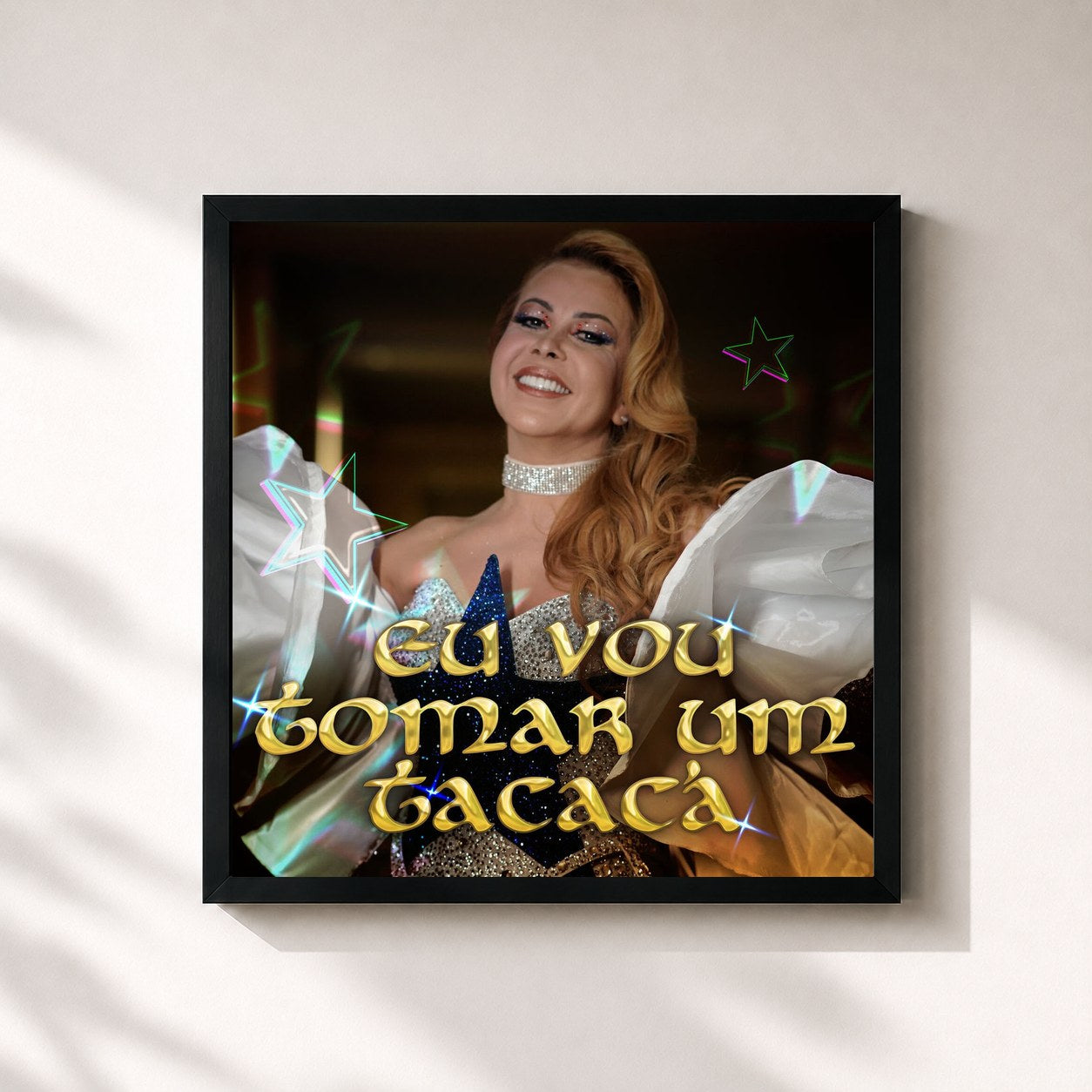 #noir Tableau carré de l'album Eu Vou Tomar Um Tacacá de Joelma, cadre noir 32x32 cm