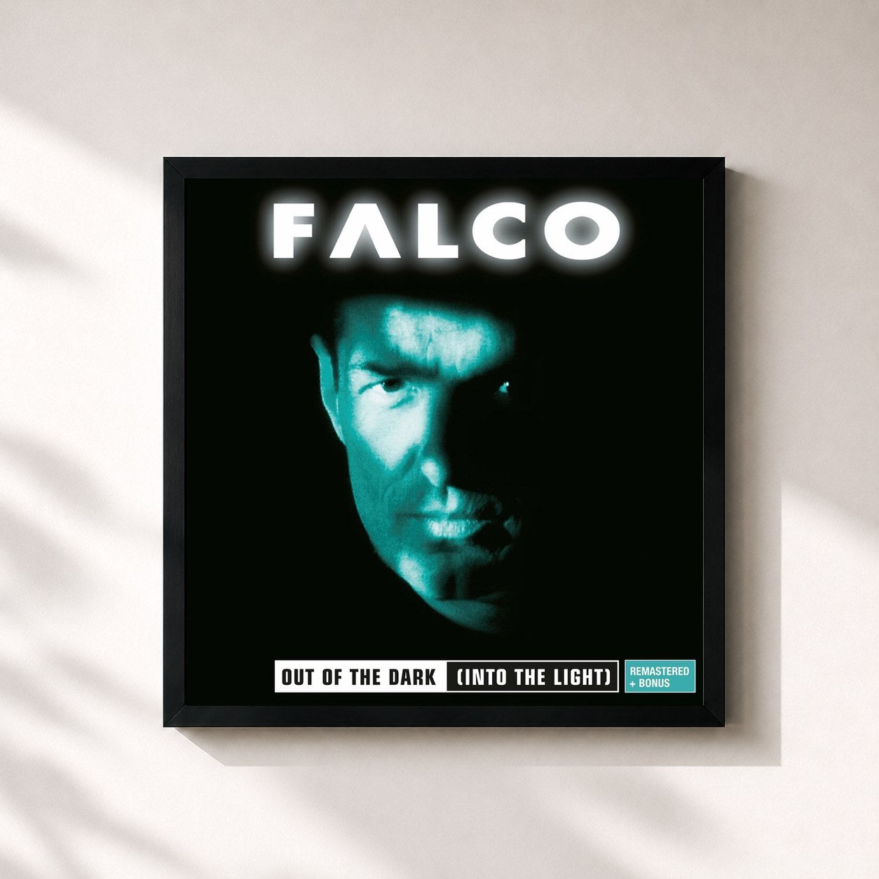 #noir Tableau carré de l'album Out Of The Dark (Into The Light) (Remastered 2012) de Falco, cadre noir 32x32 cm