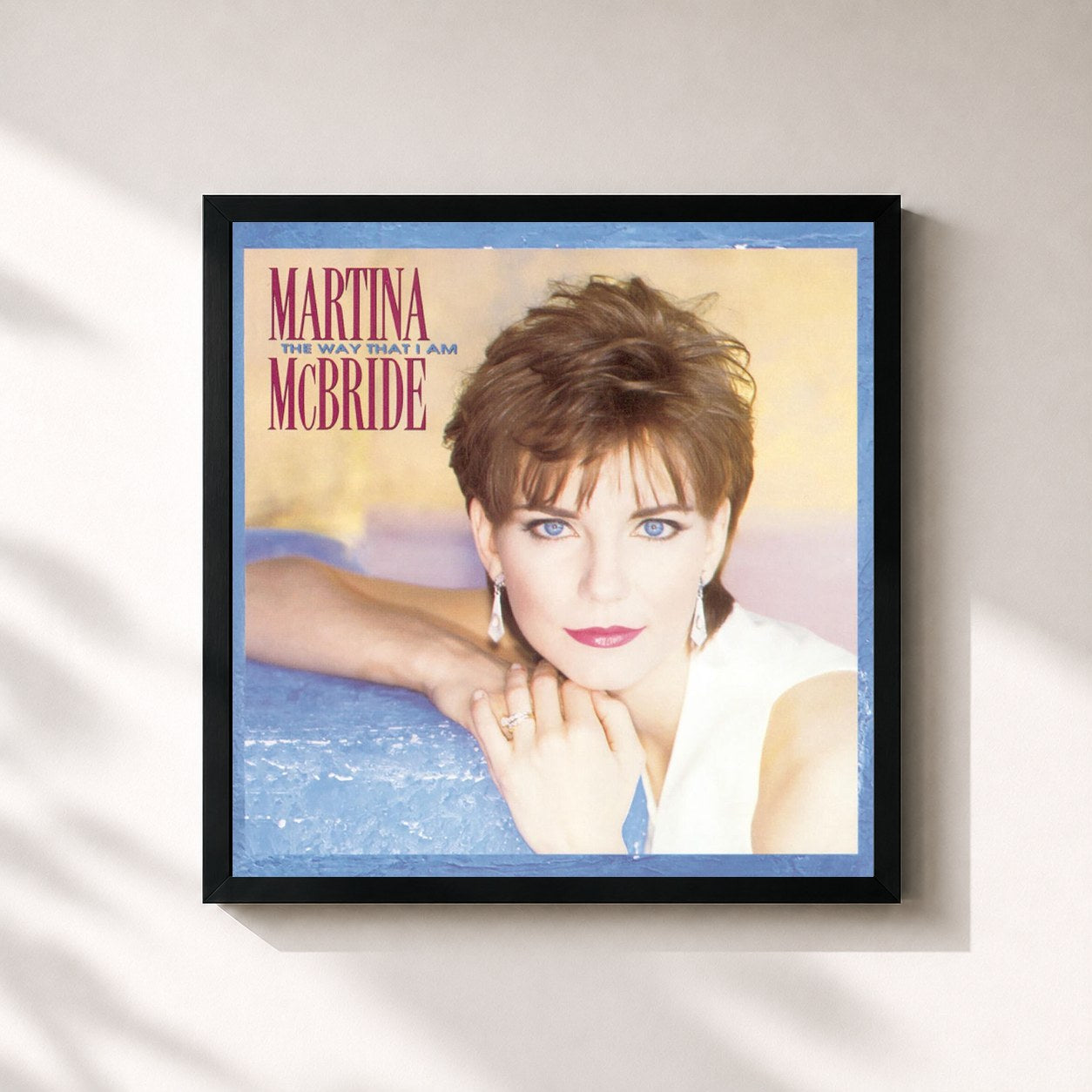 #noir Tableau carré de l'album The Way That I Am de Martina McBride, cadre noir 32x32 cm