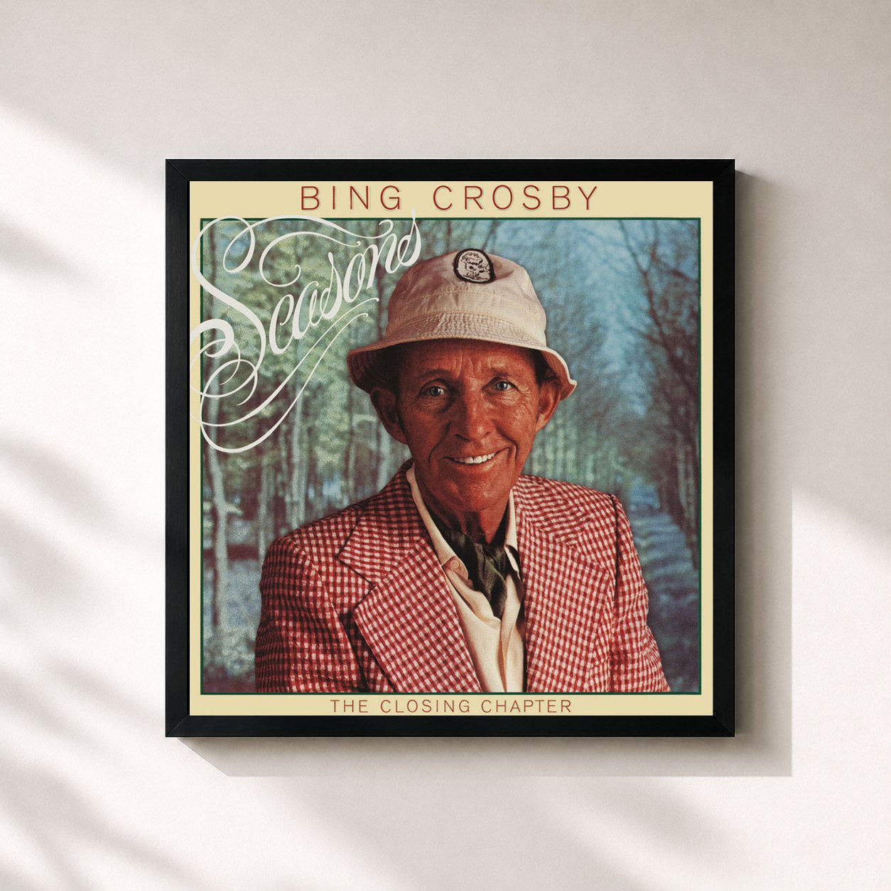 #noir Tableau carré de l'album Seasons: The Closing Chapter (Deluxe Edition) de Bing Crosby, cadre noir 32x32 cm
