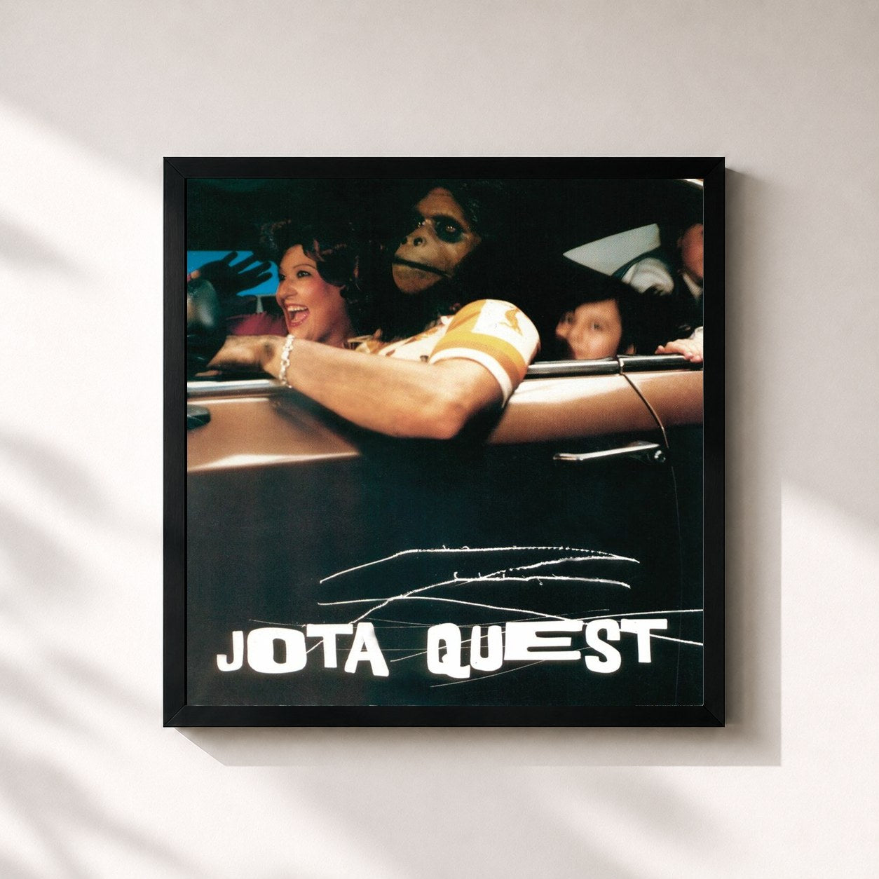 #noir Tableau carré de l'album De Volta Ao Planeta de Jota Quest, cadre noir 32x32 cm