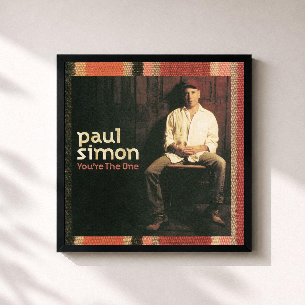 #noir Tableau carré de l'album You're The One de Paul Simon, cadre noir 32x32 cm