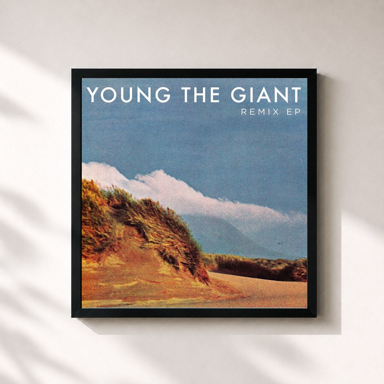 #noir Tableau carré de l'album Remix EP de Young the Giant, cadre noir 32x32 cm