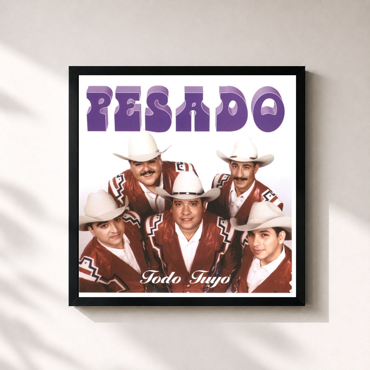 #noir Tableau carré de l'album Todo tuyo de Pesado, cadre noir 32x32 cm