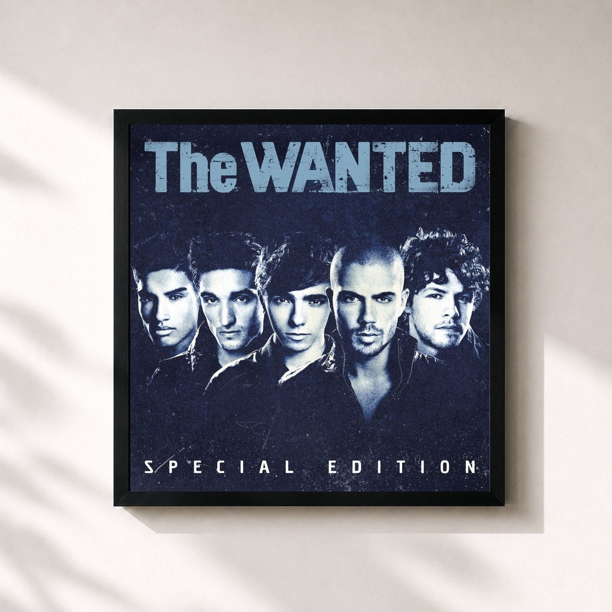 #noir Tableau carré de l'album The Wanted (Special Edition) de The Wanted, cadre noir 32x32 cm